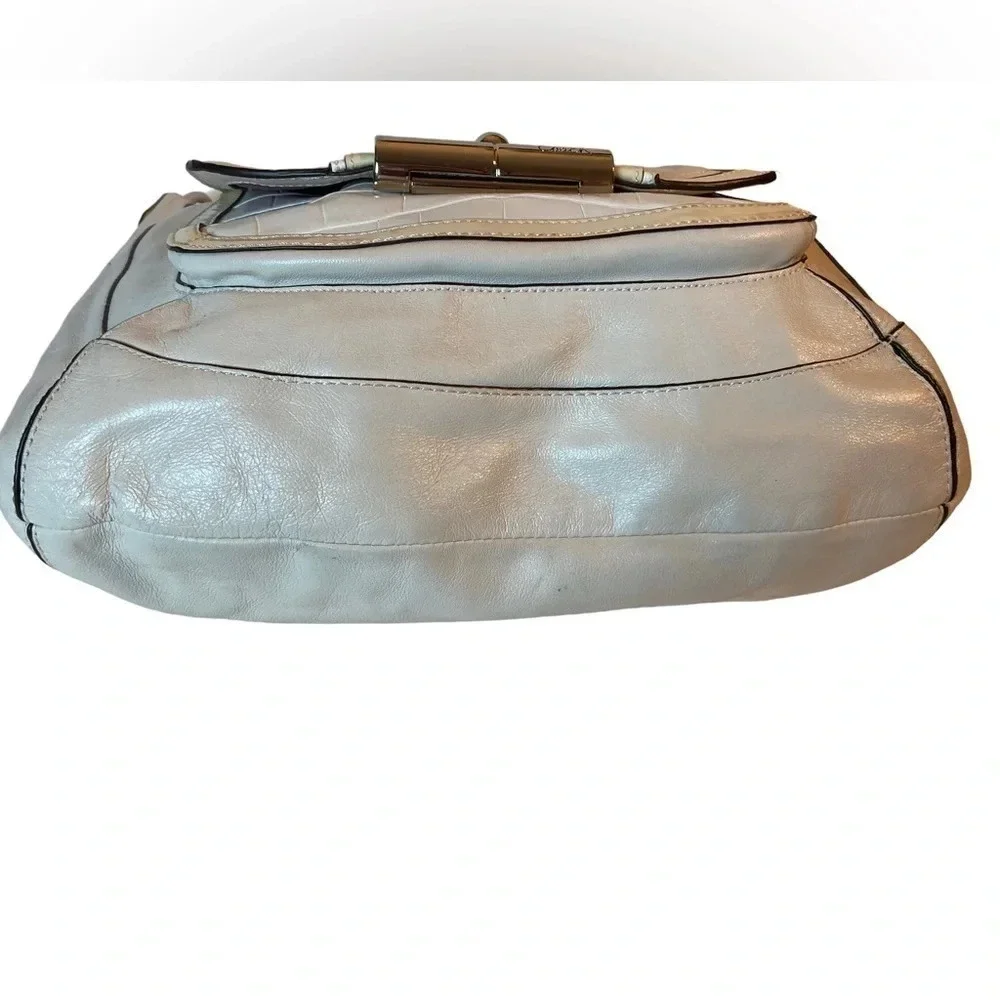 COACH Vintage Leather Shoulder Bag Pearl White Cream